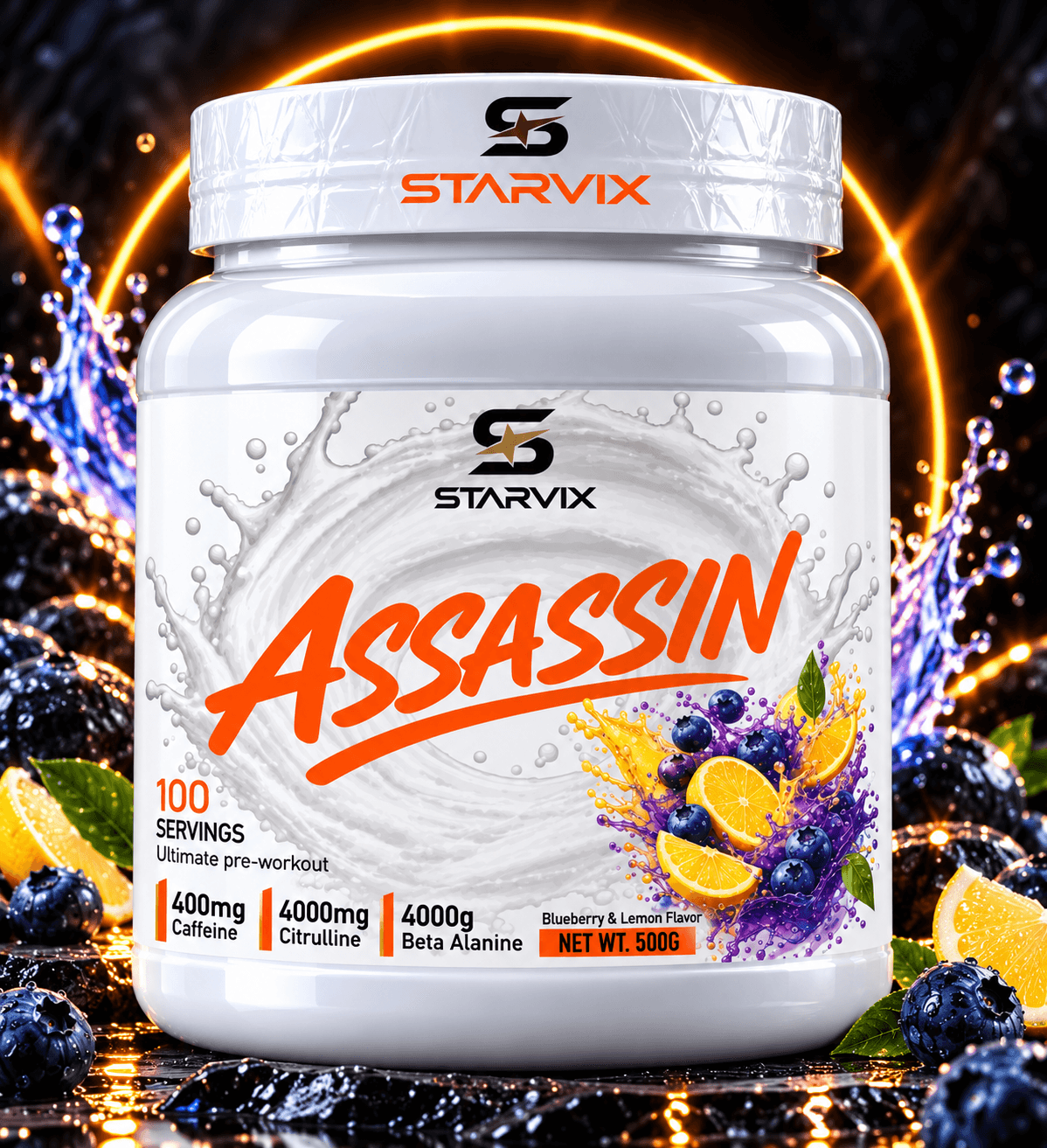 Starvix Assassin, 500 g, Blueberry & Lemon