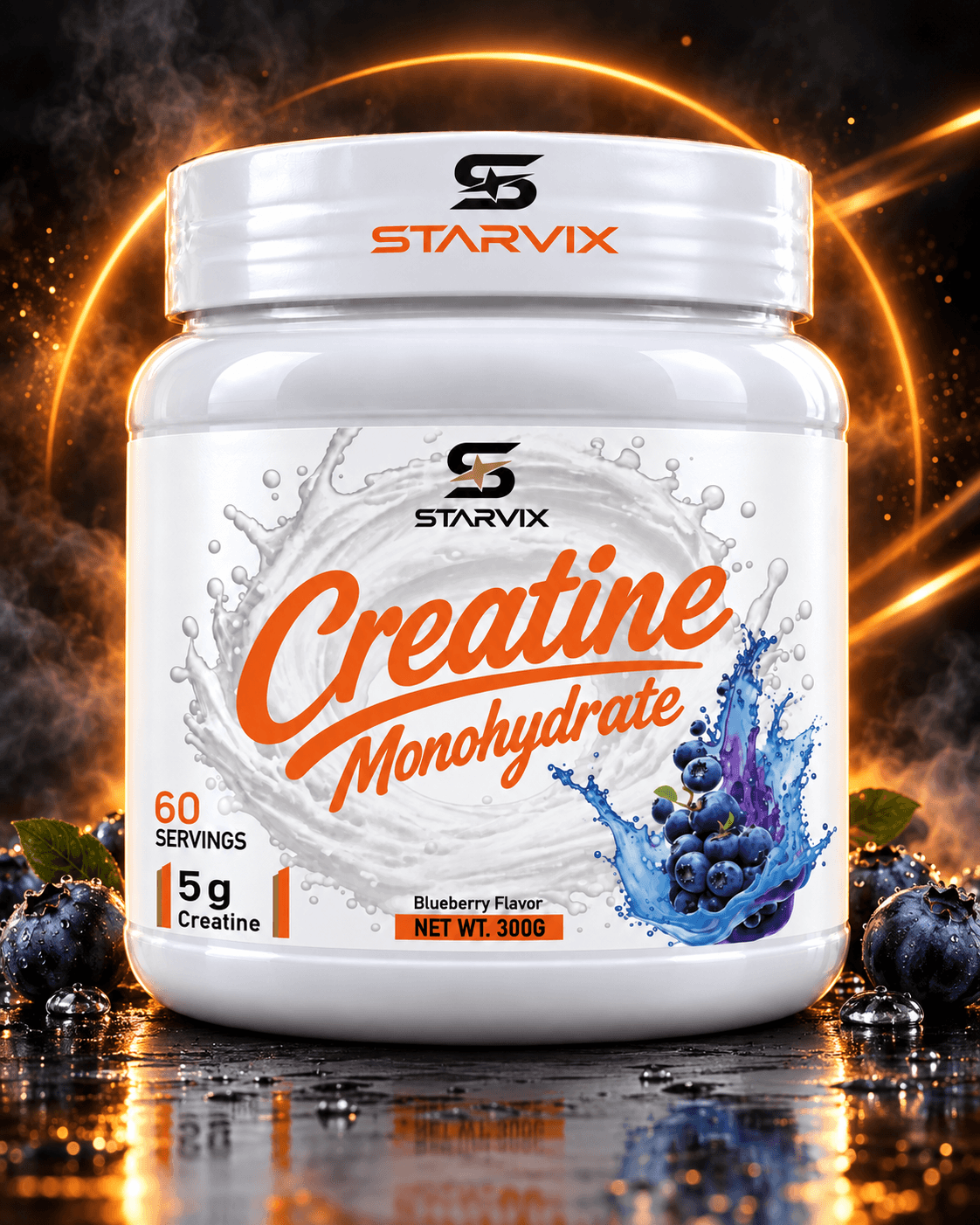 Starvix Creatine Monohydrate, 300 g, Blueberry