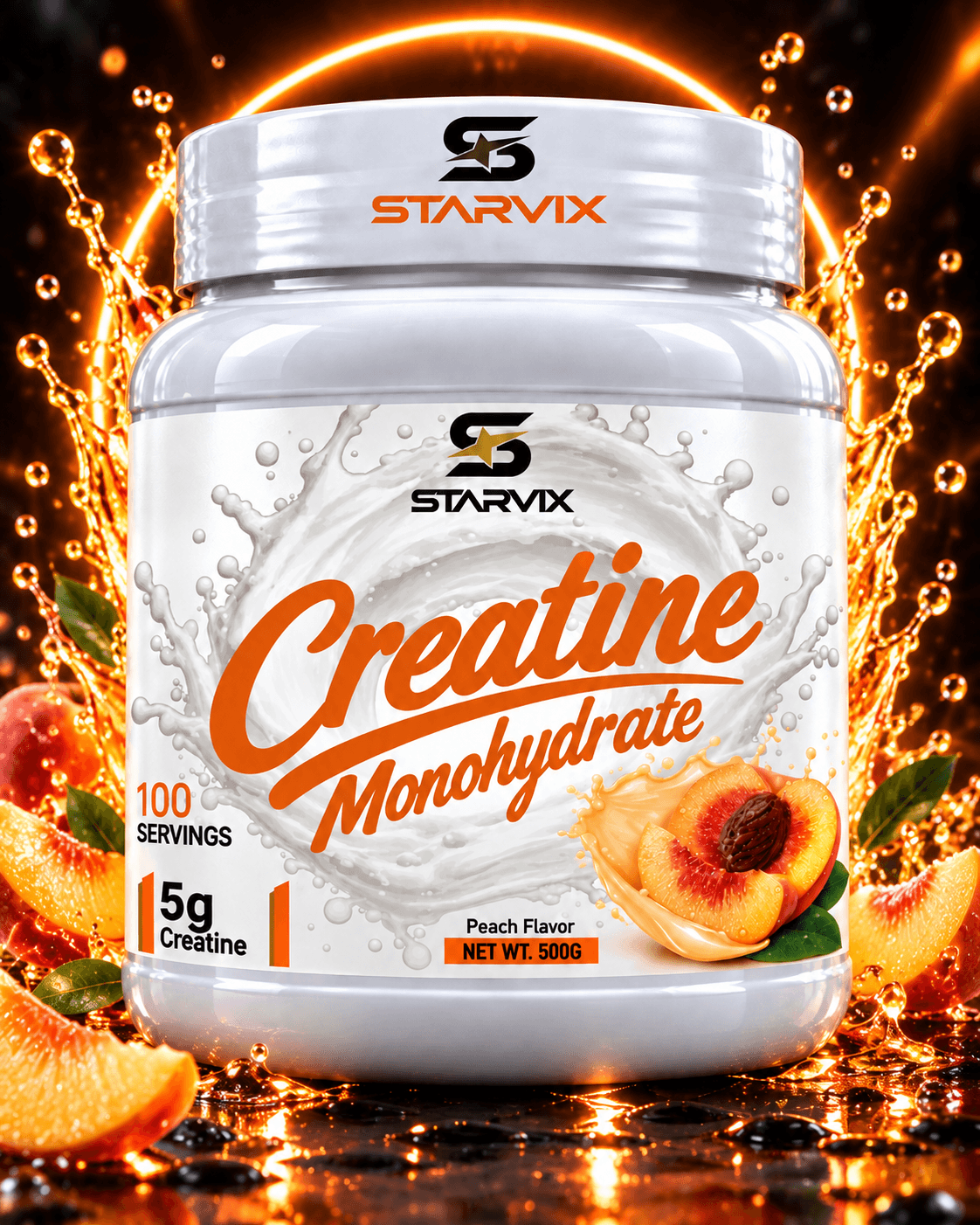Starvix Creatine Monohydrate, 500 g, Peach