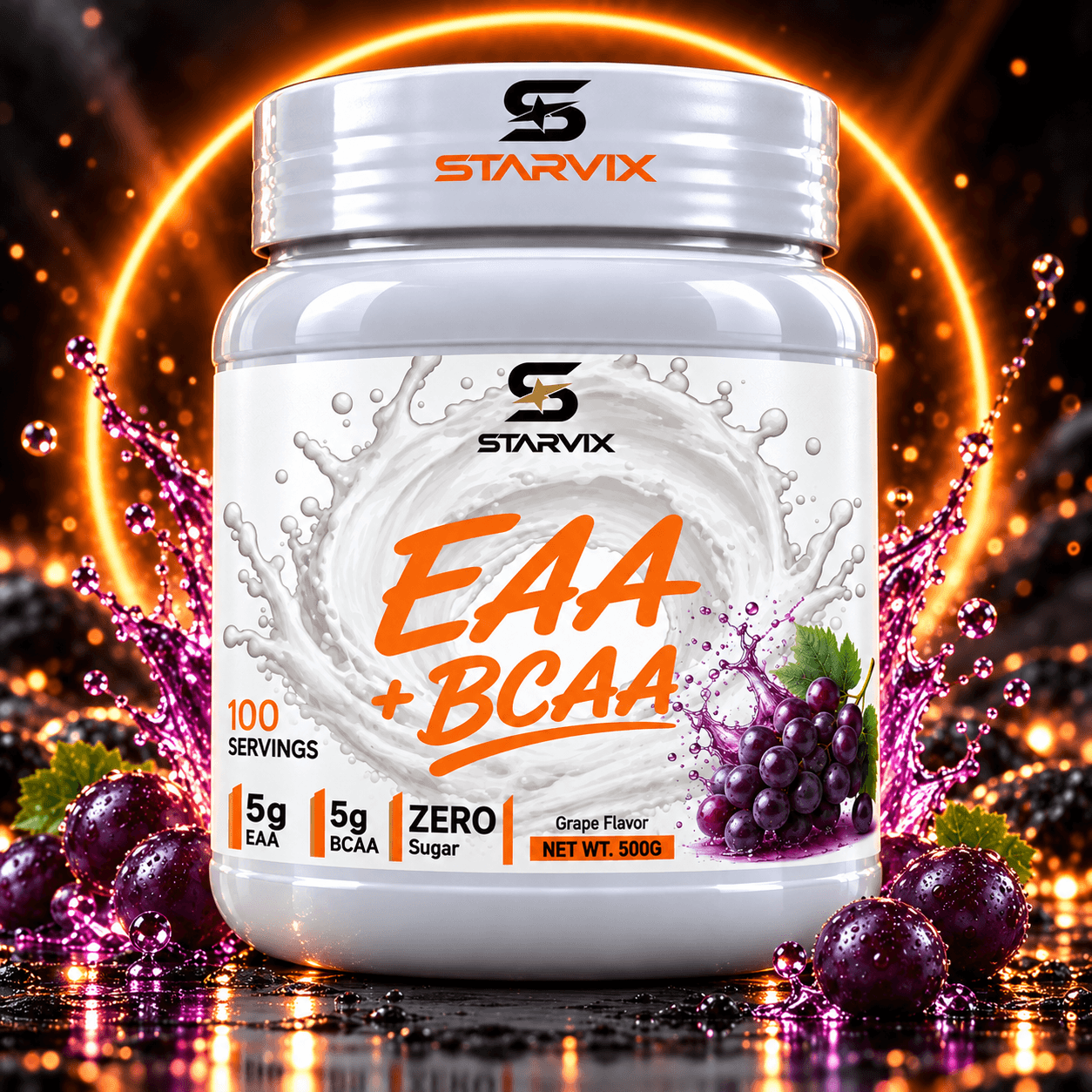 Starvix EAA + BCAA, 500 g, Grape