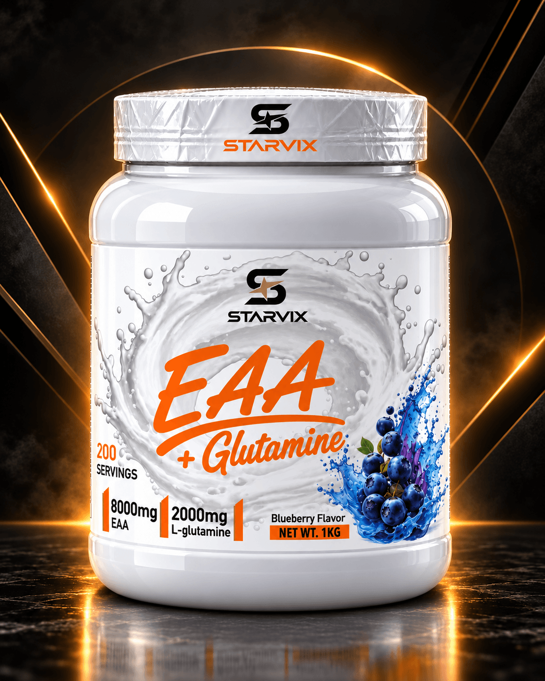 Starvix EAA + Glutamine, 1 kg, Blueberry