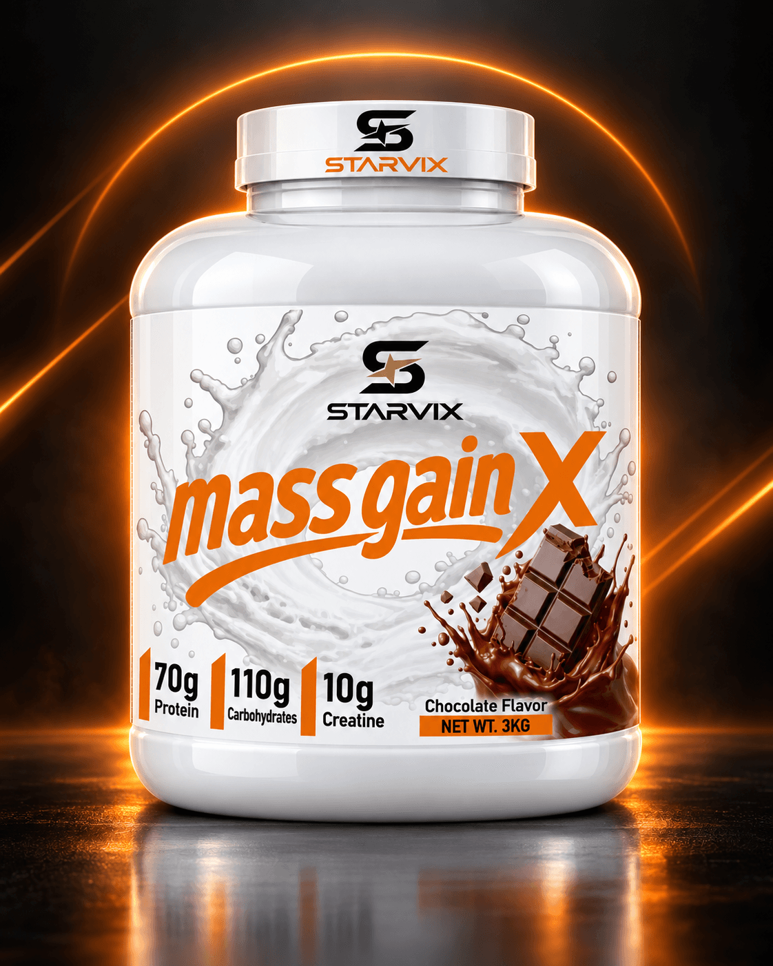 Starvix Massgain X, 3 kg, Chocolate